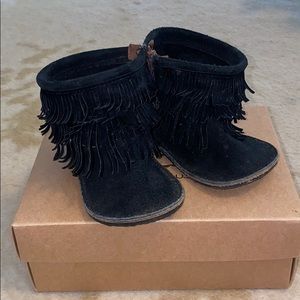 Toddler 5 Black Leather Moccasins